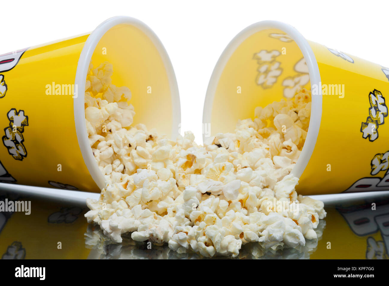 two buckets of popcorn Stock Photo Alamy