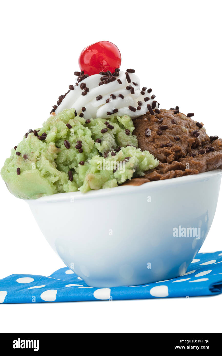 chocolate and mint ice cream with toppings Stock Photo Alamy