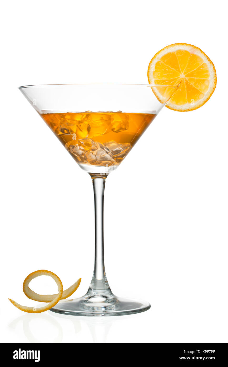 view of orange juice in martini Stock Photo Alamy