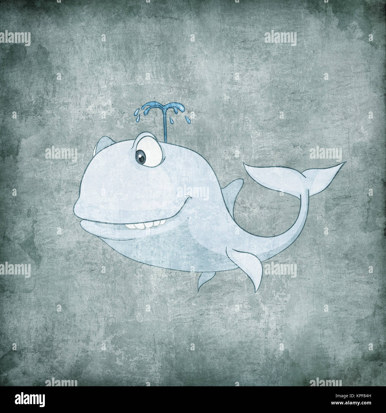 Cartoon Character Whale Isolated on White Background. Vector. Stock Photo