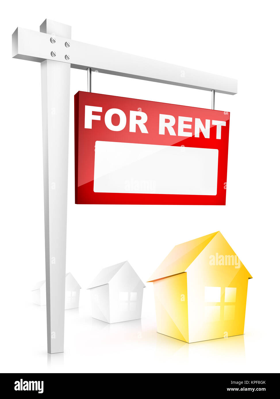 Real Estate Sign - For Rent. 2D artwork, computer design Stock Photo ...