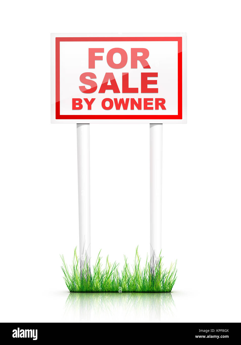 Real Estate Sign For Sale by Owner. 2D artwork. Computer Design Stock