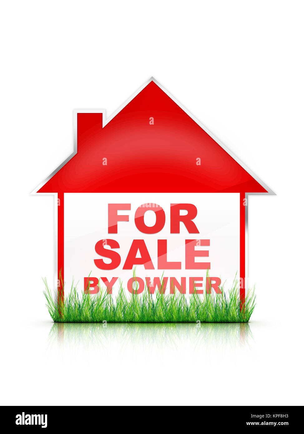 Real Estate Sign For Sale by Owner. 2D artwork. Computer Design Stock
