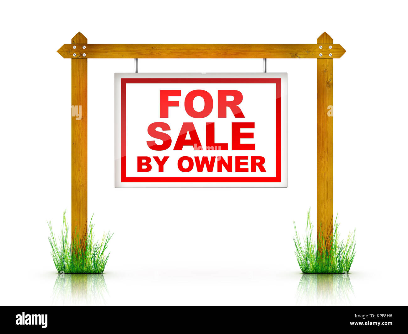 Real Estate Sign For Sale by Owner. 2D artwork. Computer Design Stock