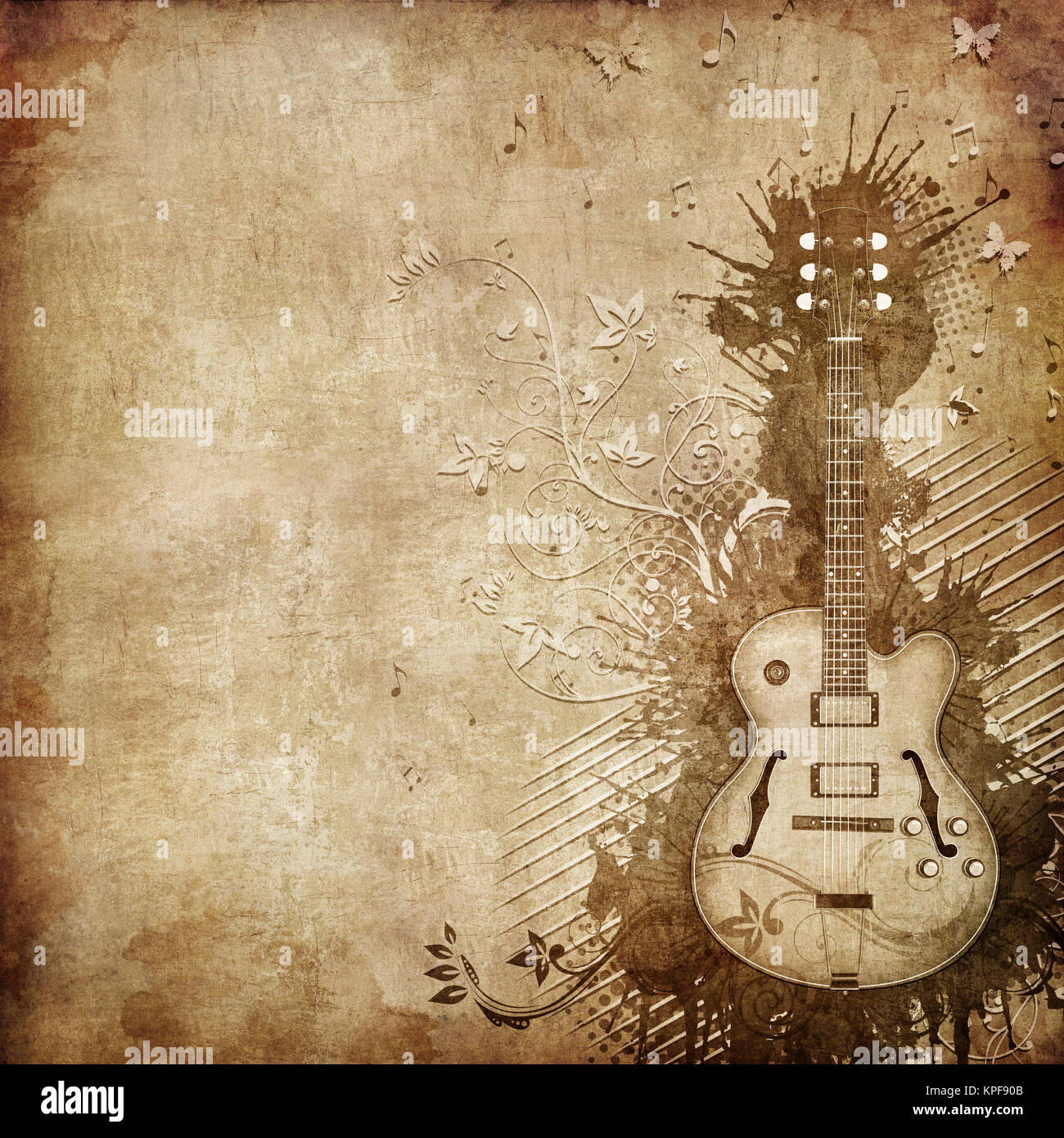 Old Paper. Retro Music Texture Background. Vector Stock Photo - Alamy