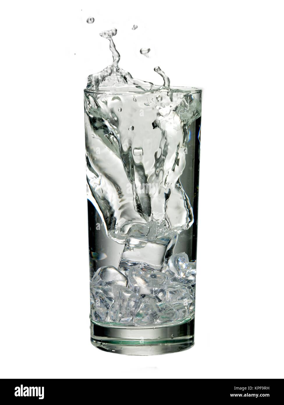glass of water with splash Stock Photo