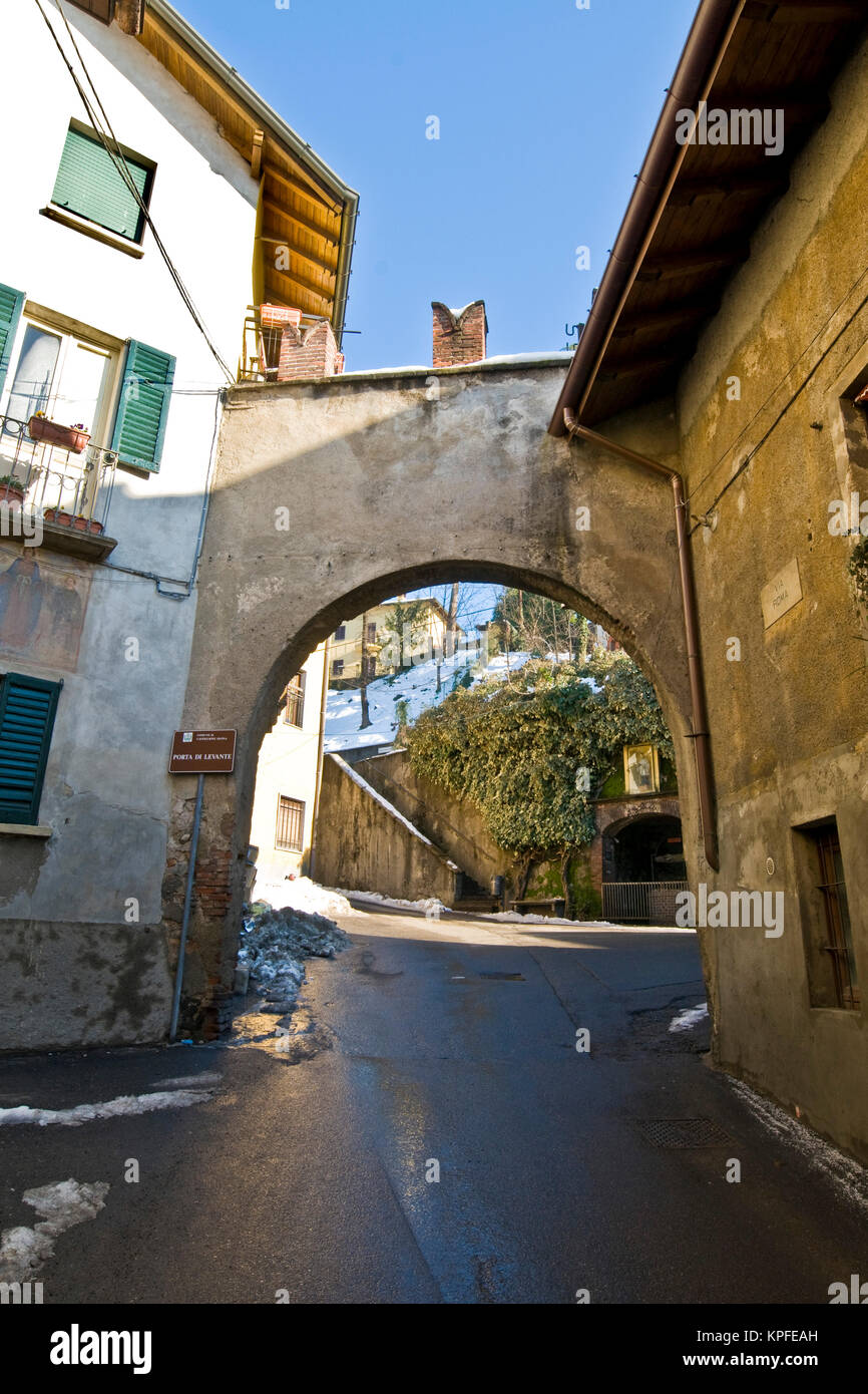 province of varese, castiglione olona, door of the old town Stock Photo