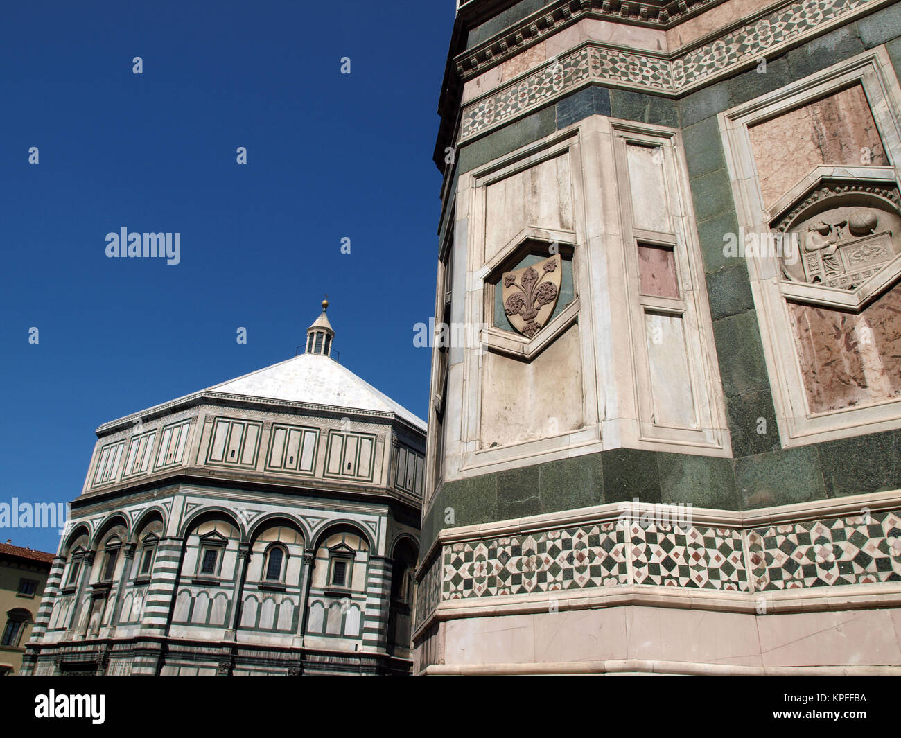 View of The Baptistery and theGiotto's bell tower - Florence Stock Photo