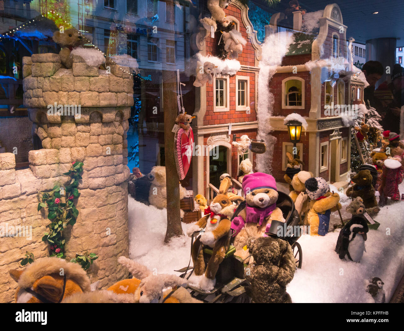 Magnificent Christmas Shop Window Display Munich Bavaria Germany EU Magnificent Christmas Shop Window Display Munich Bavaria Germany Eu KPFFHB