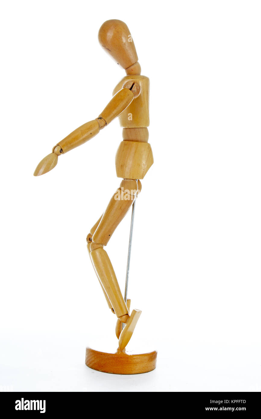 Wooden mannequin drawing model human shape. Doll human body figurine statue pose posing to