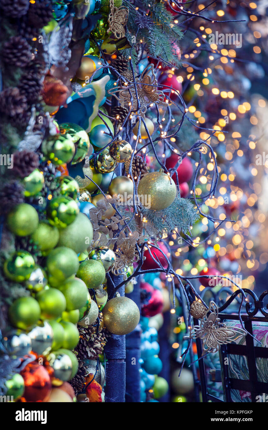 LONDON, UNITED KINGDOM - DECEMBER 12th, 2017: The Chelsea Ivy Garden restaurant gets decorated  for the festive period. Stock Photo