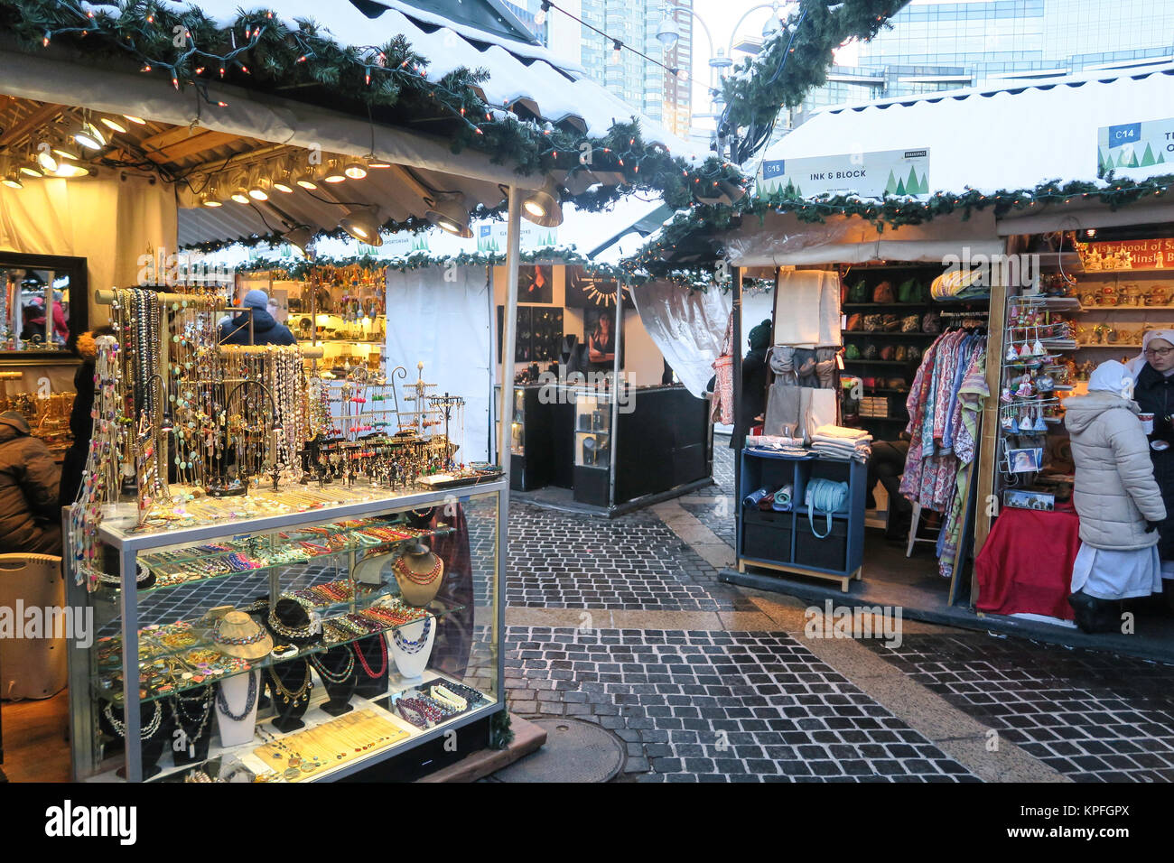Holiday Market at Columbus Circle, NYC, USA Stock Photo Alamy