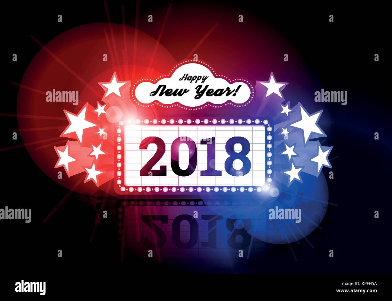 New Year marquee 2018 Stock Vector