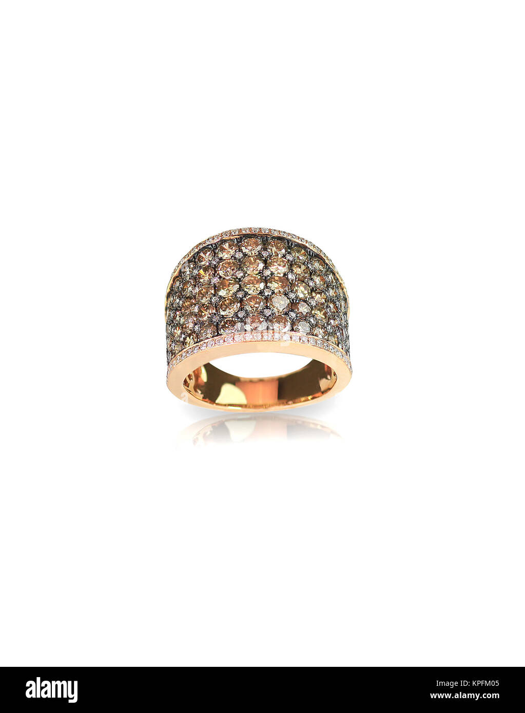 chocolate diamond gold wedding engagement band ring for fashion Stock