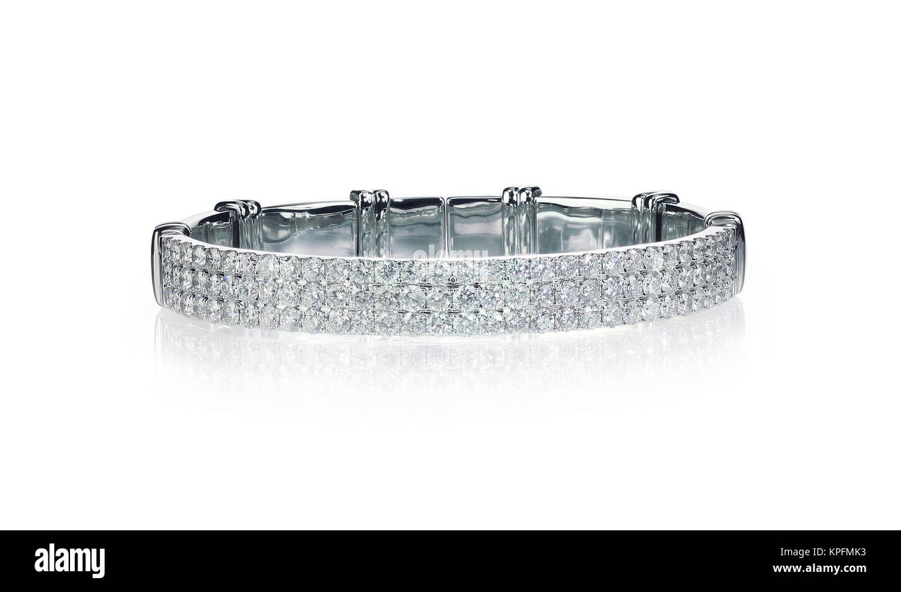 Three Row Diamond Bracelet Stock Photo Alamy