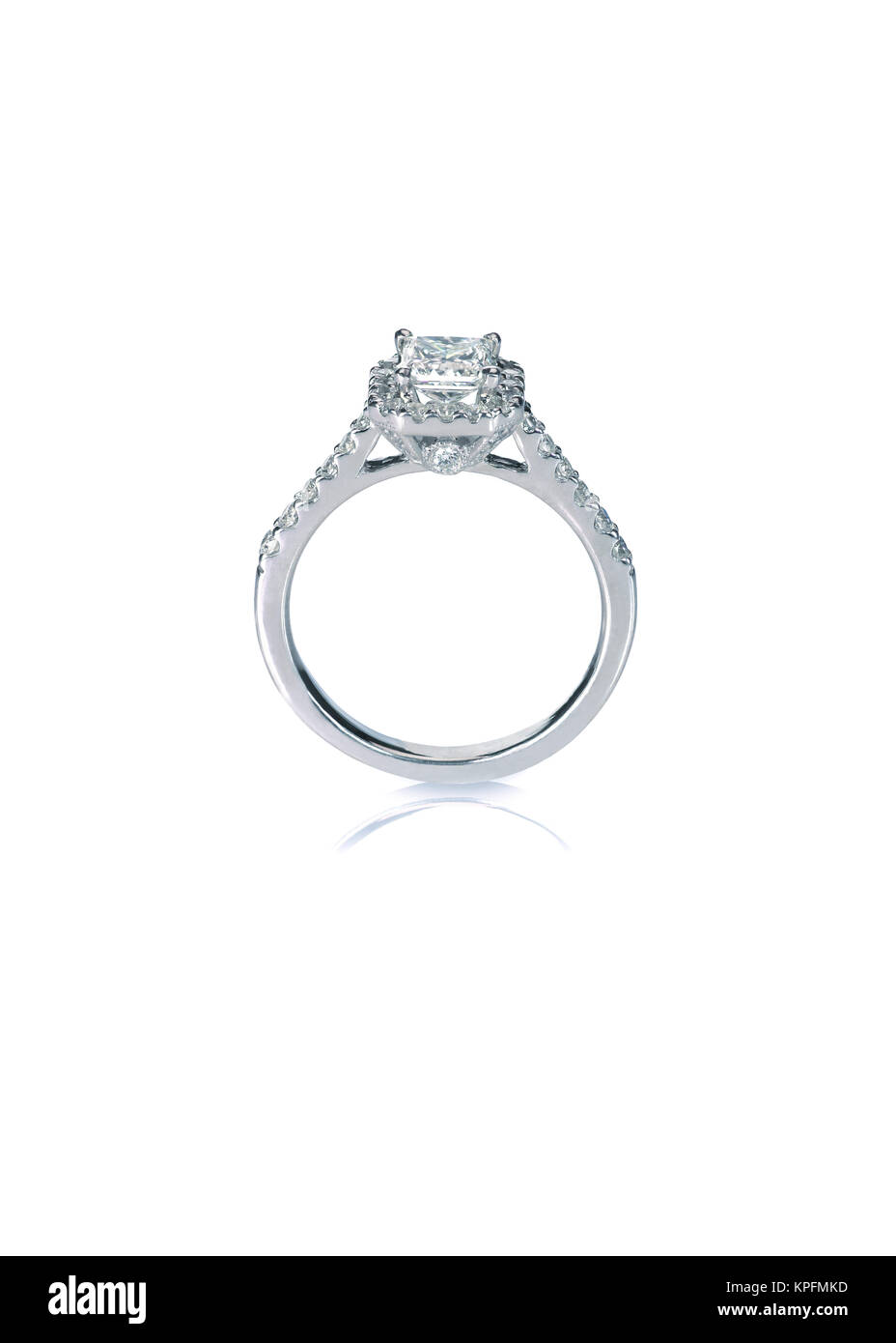 Beautiful Diamond Wedding band engagement ring side view Stock Photo - Alamy