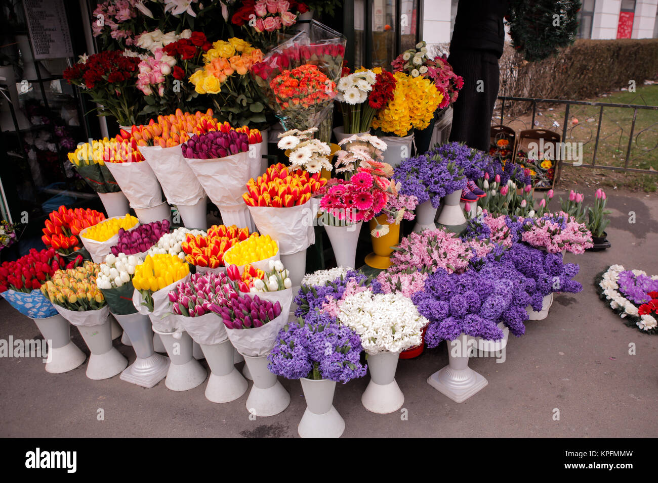 Street flowers market Stock Photo Alamy