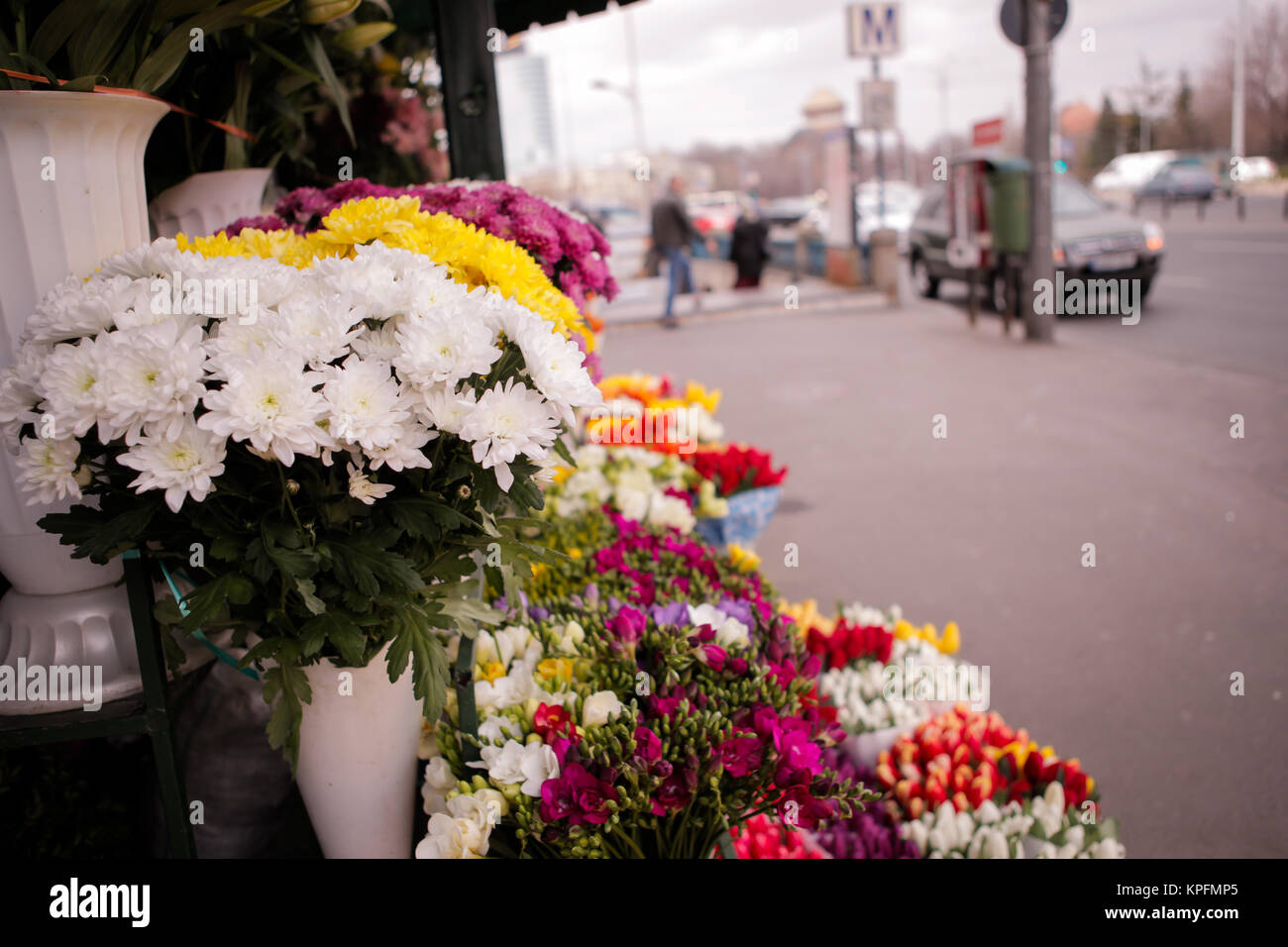 Street flowers market Stock Photo Alamy