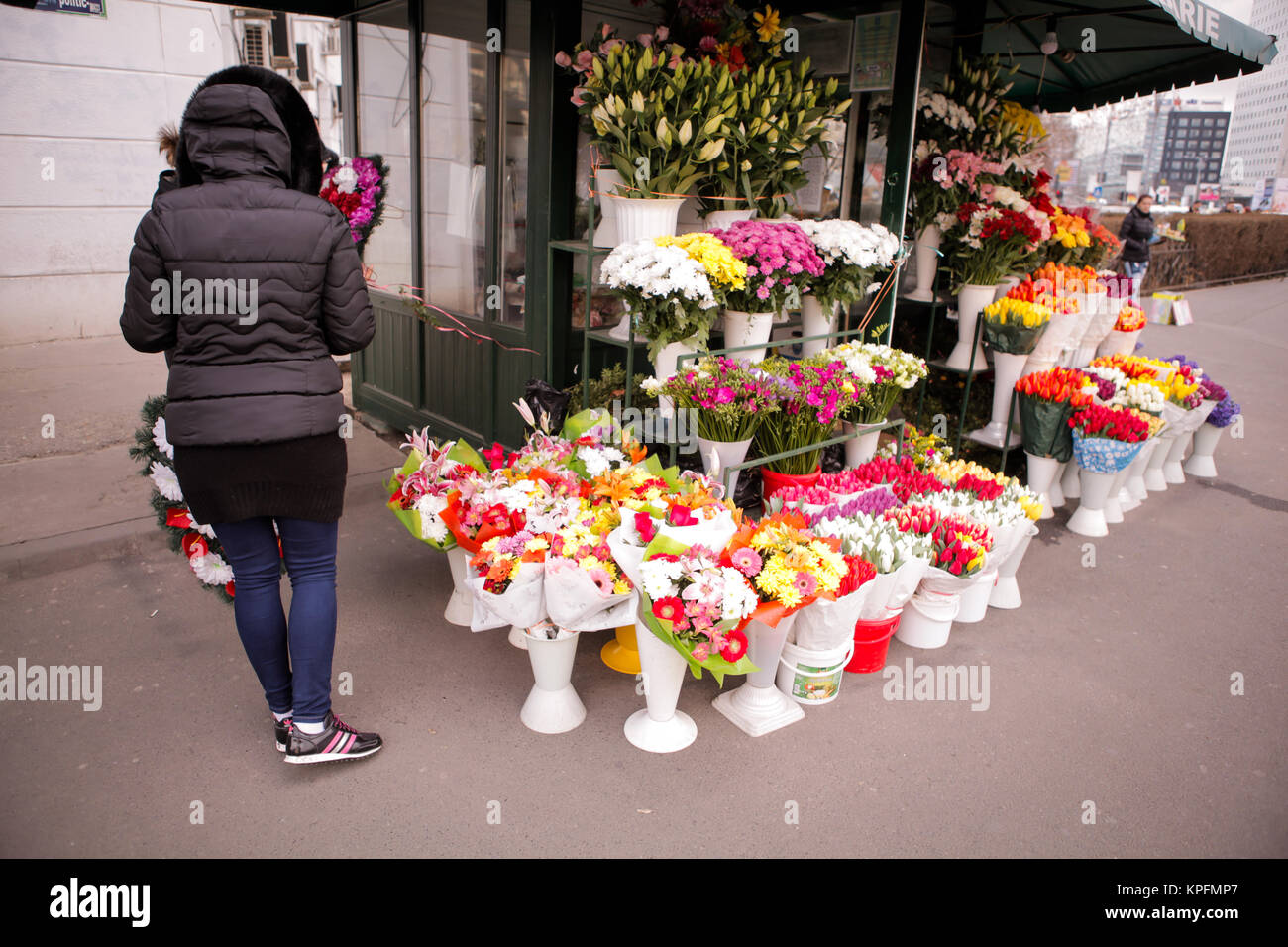 Street flowers market Stock Photo Alamy