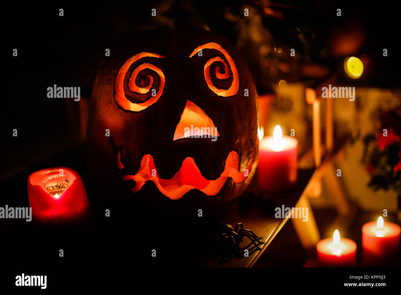 Carved pumpkin for Halloween Stock Photo - Alamy