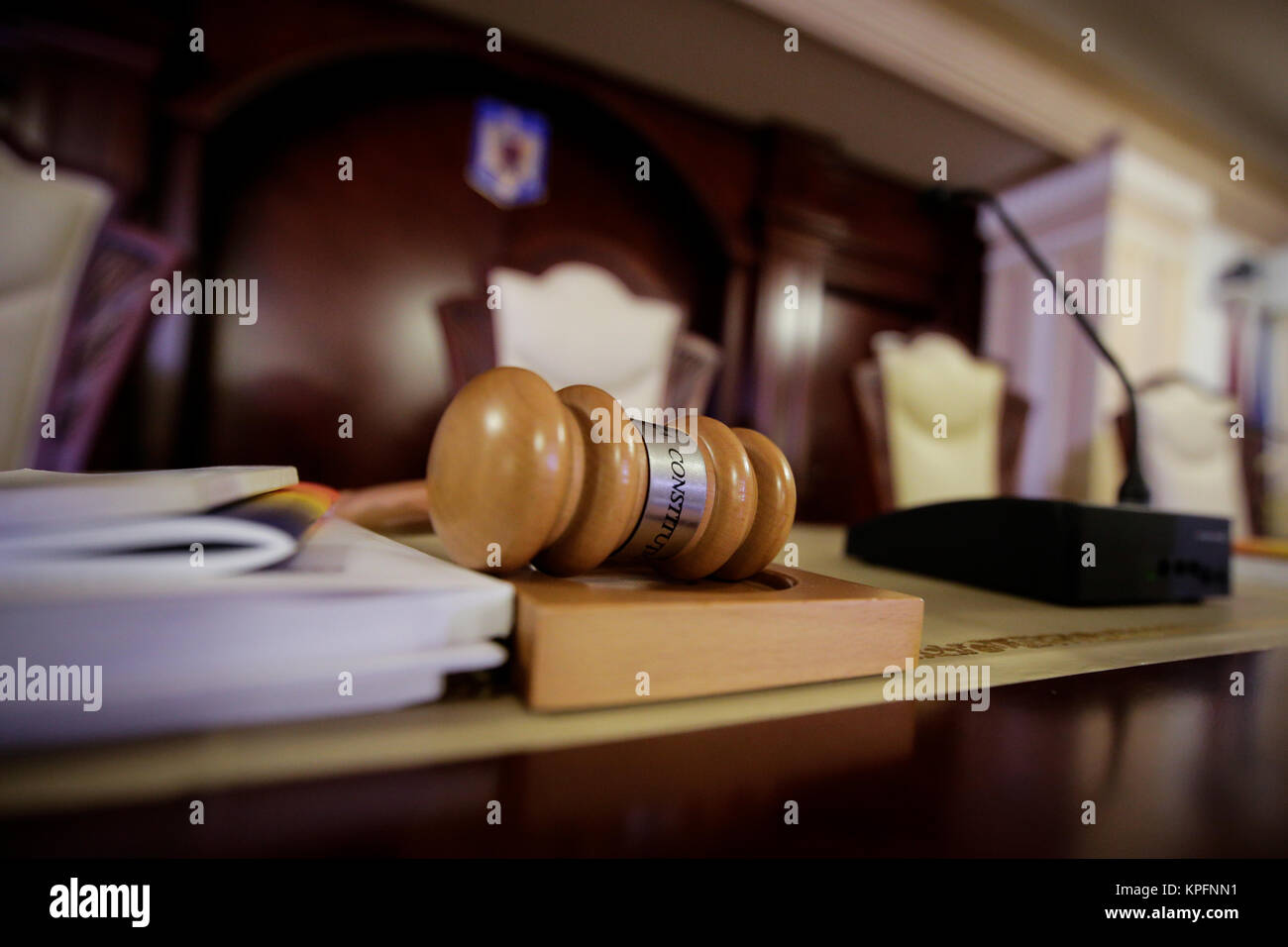 Judge's hammer in a courtroom Stock Photo Alamy