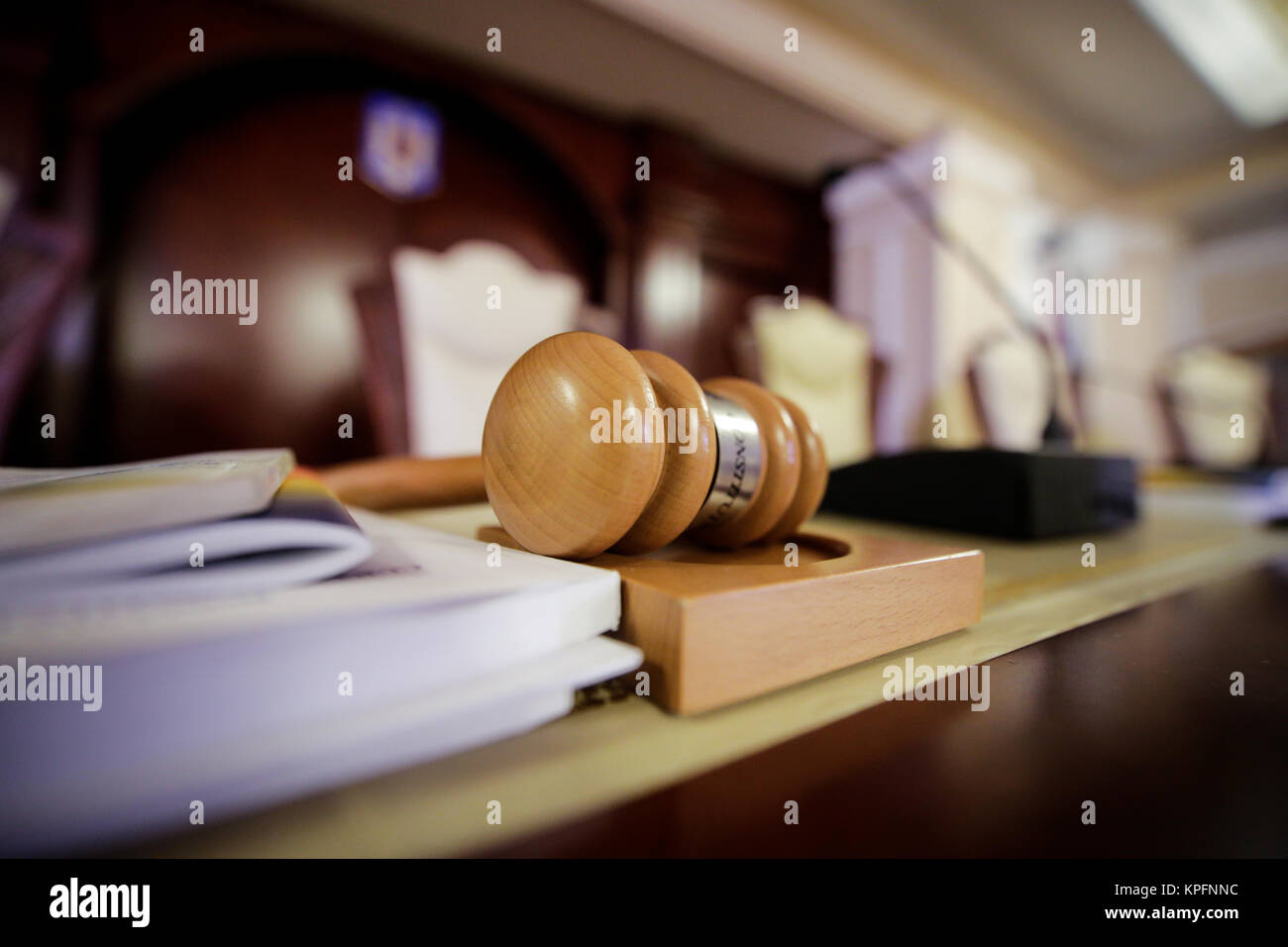 Judge's hammer in a courtroom Stock Photo Alamy