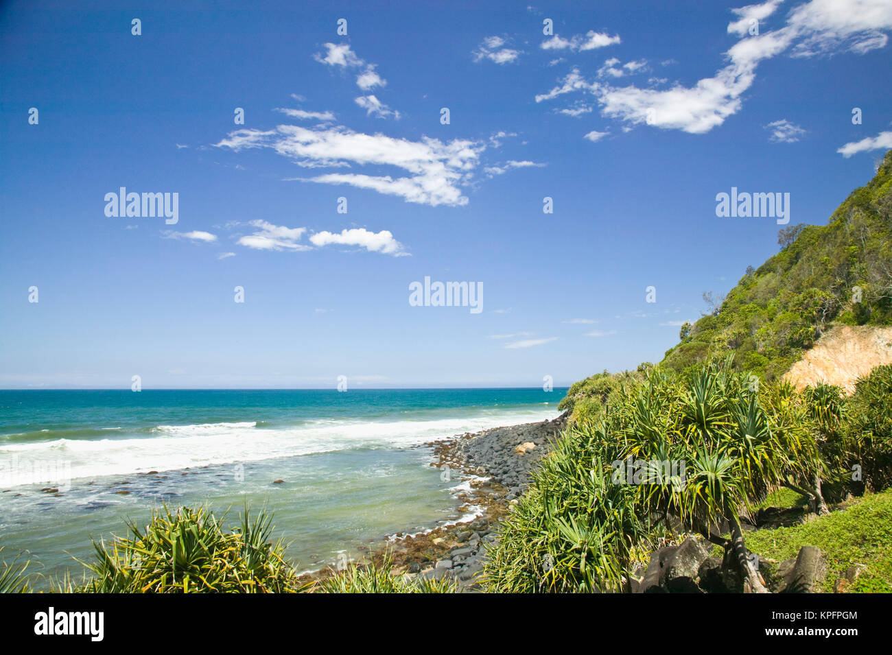 Australia, Queensland, Gold Coast, Burleigh Heads. Seaside View from
