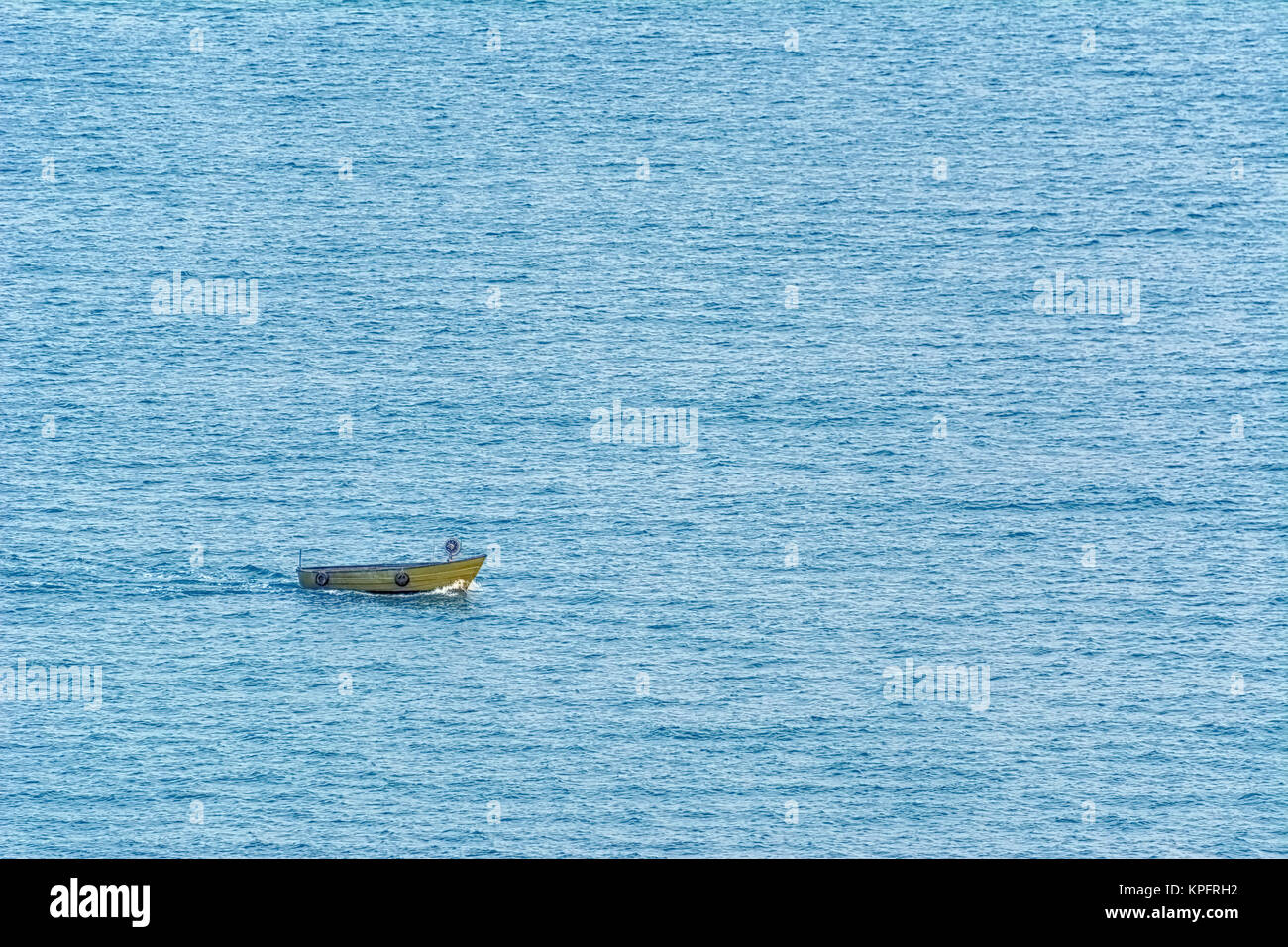 Small Boat in The Sea Stock Photo - Alamy