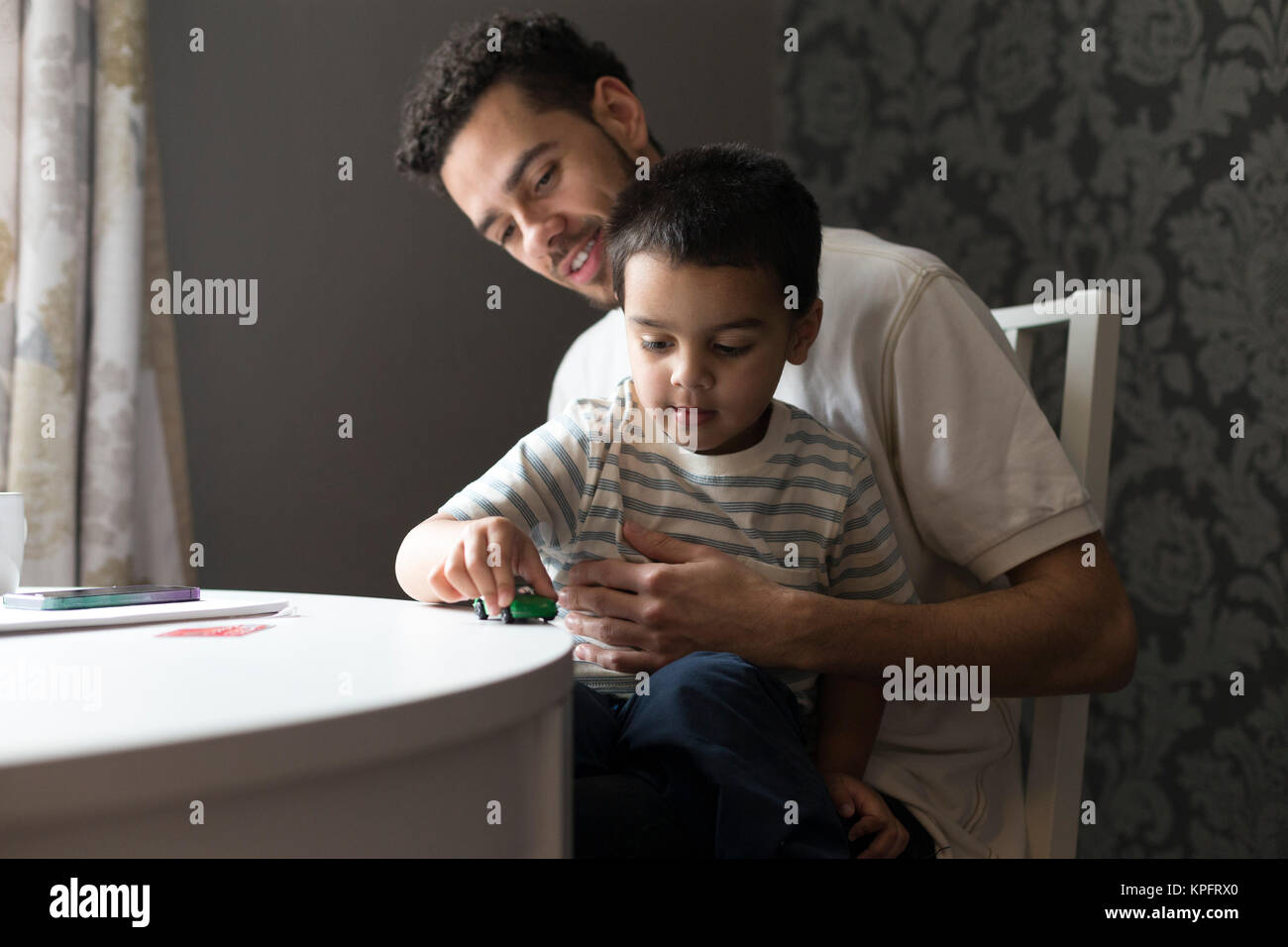 Father and son bonding Stock Photo