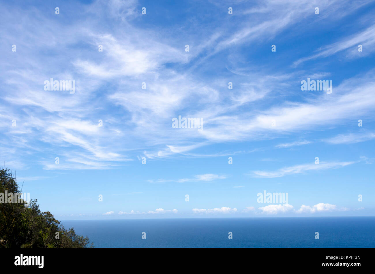 High clouds over sea, Otford, New South Wales, Australia Stock Photo