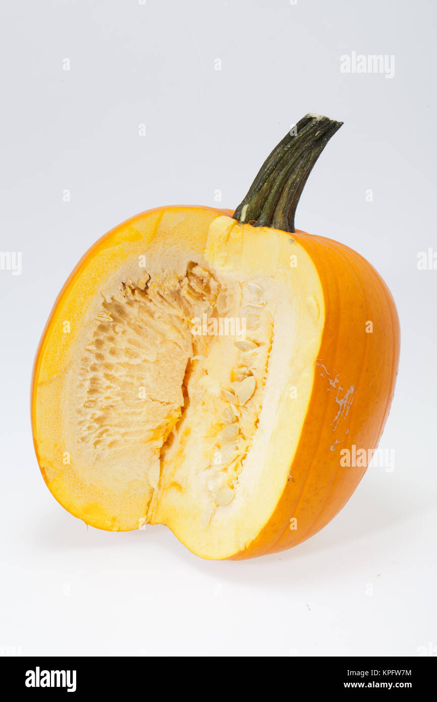 Fresh orange pumpkin isolated on white background Stock Photo - Alamy