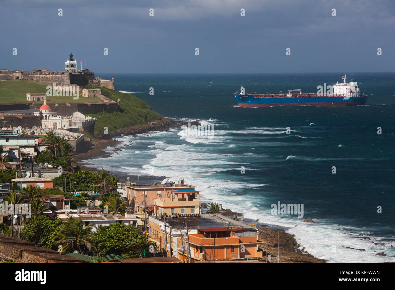 Puerto Rico San Juan Old San Juan El Morro Fortress And La Perla Village From Fort San Cristobal Elevated View Stock Photo Alamy