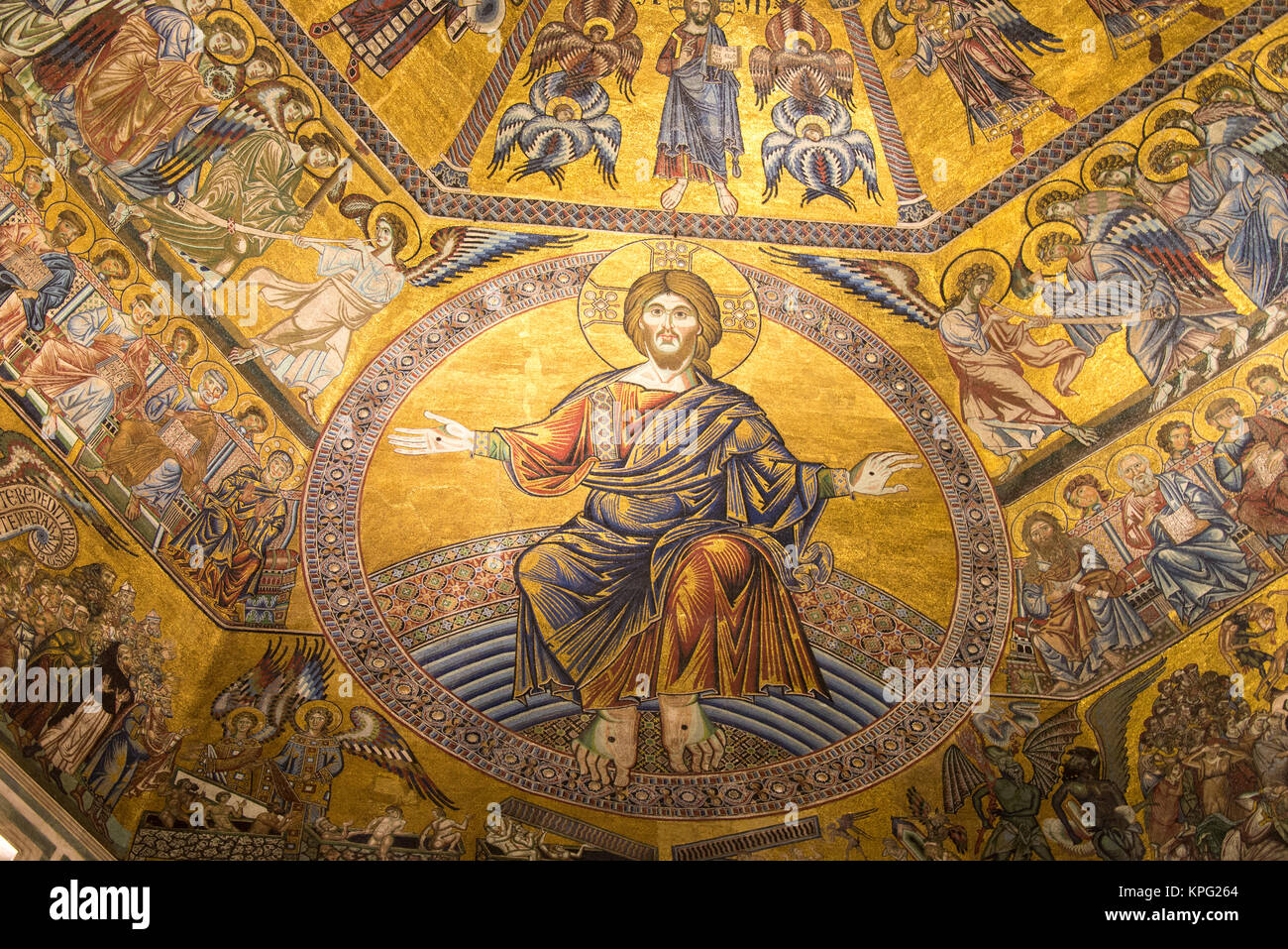 Europe Italy Florence Baptistery Ceiling Byzantine Mosaic