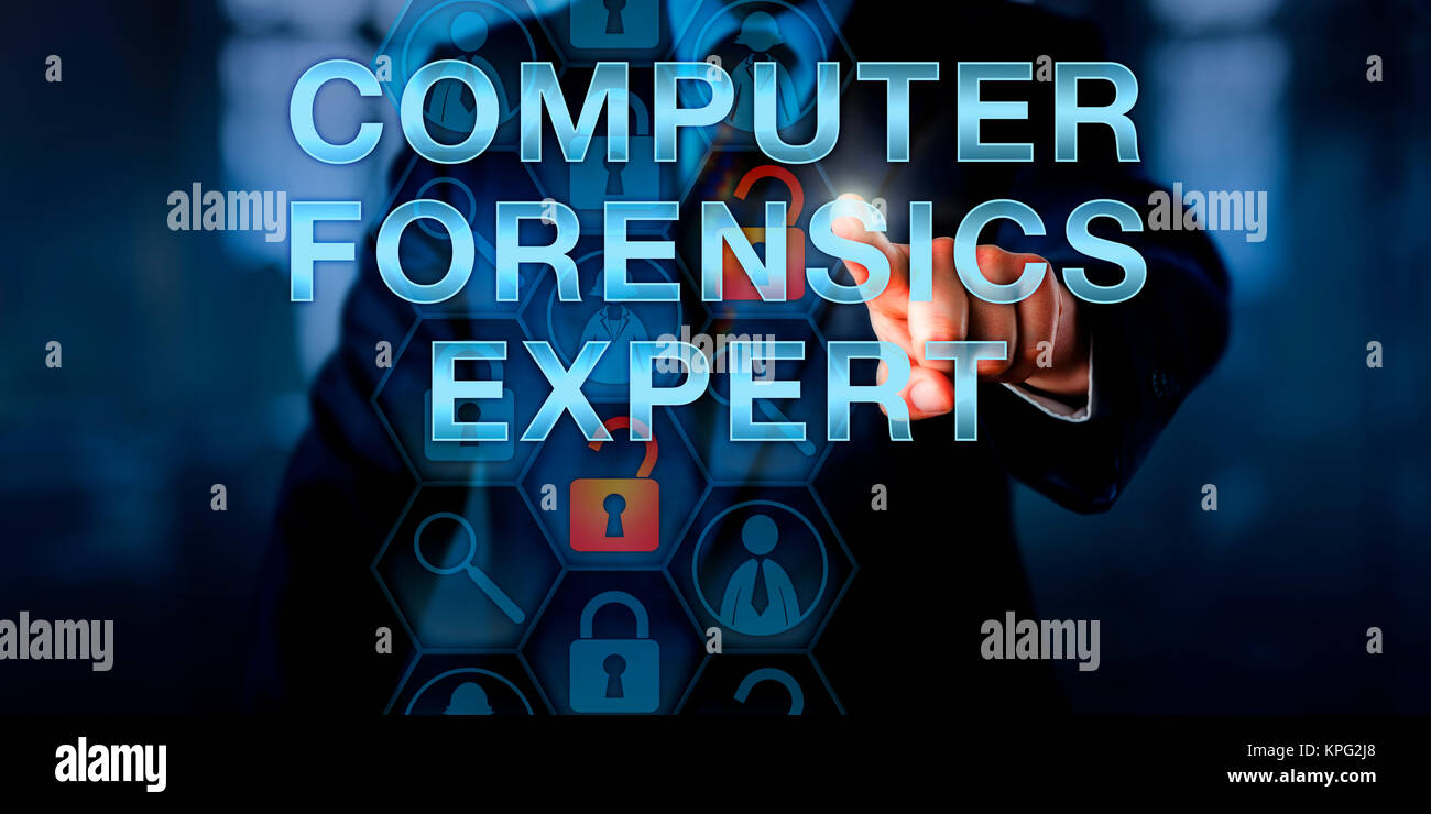 Officer Touching COMPUTER FORENSICS EXPERT Stock Photo Alamy