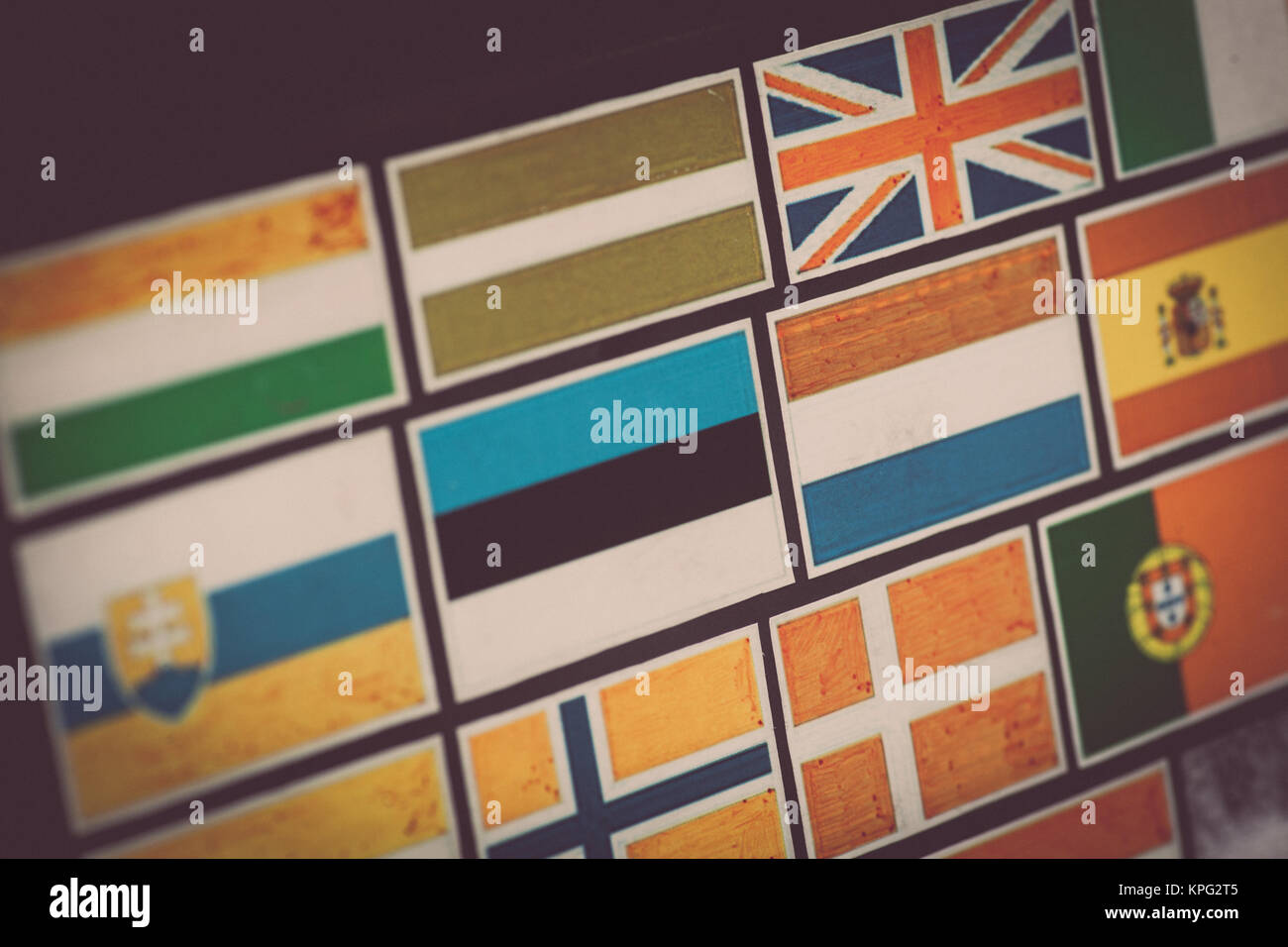 Country flag stickers Stock Photo Alamy