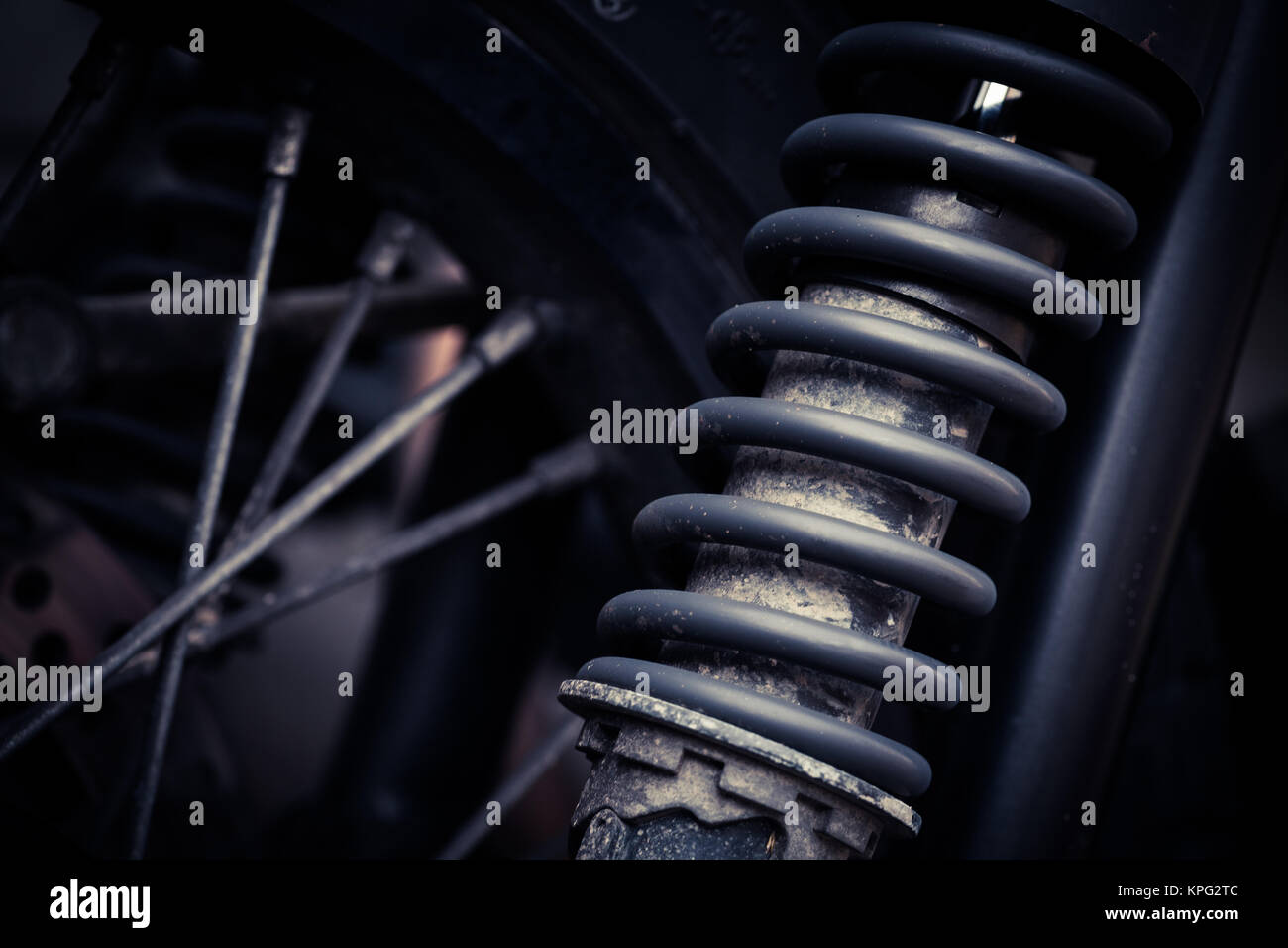 Vintage motorcycle suspension Stock Photo Alamy