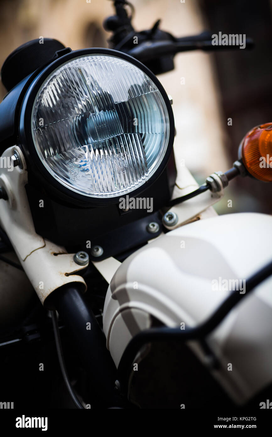 Classic motorcycle headlight Stock Photo Alamy