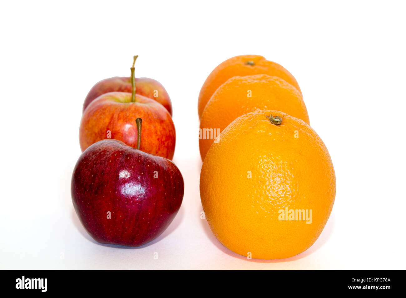 Comparing Apples to Oranges Stock Photo Alamy