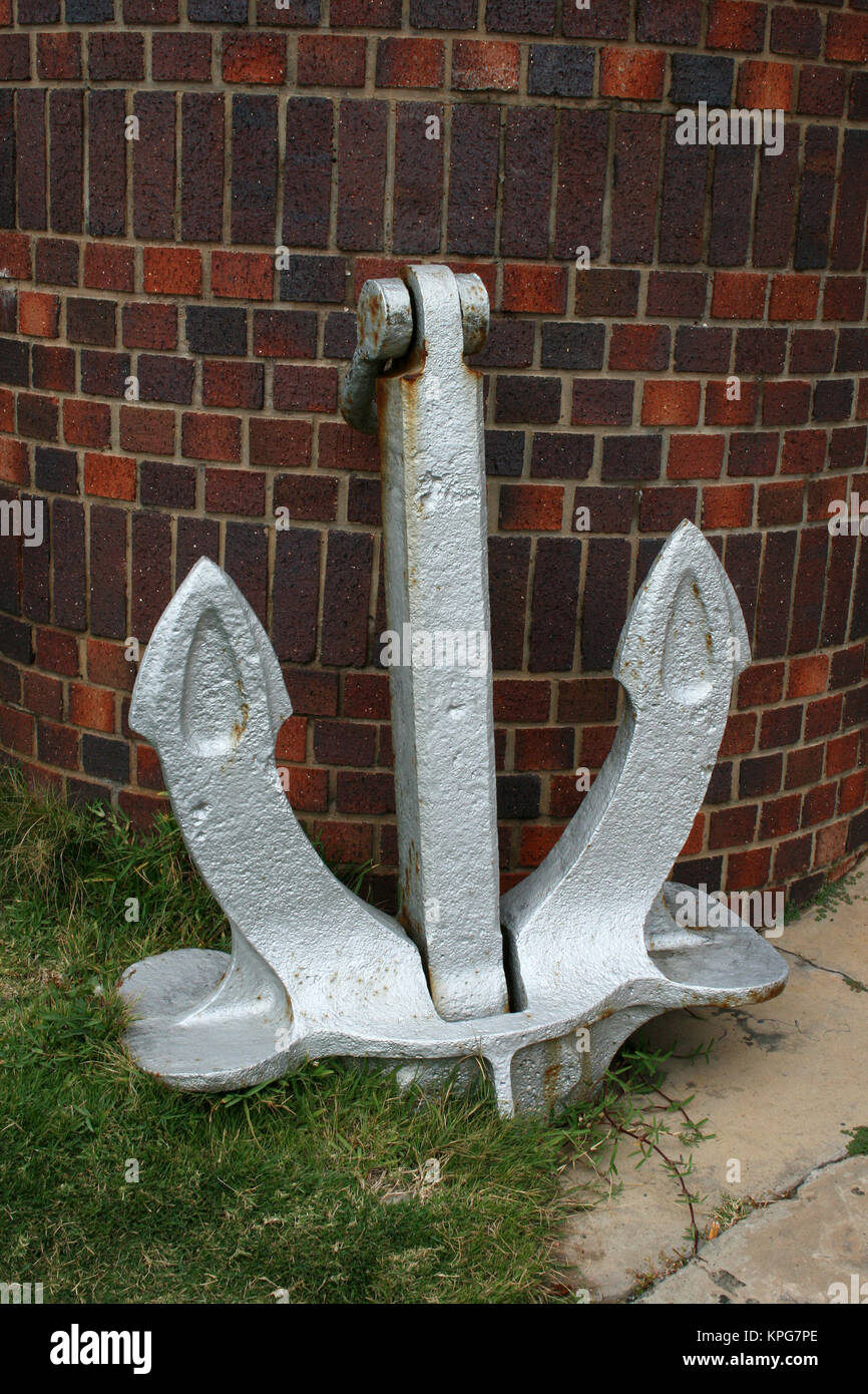 Close-up of a ship anchor at Gonubie, East London Stock Photo