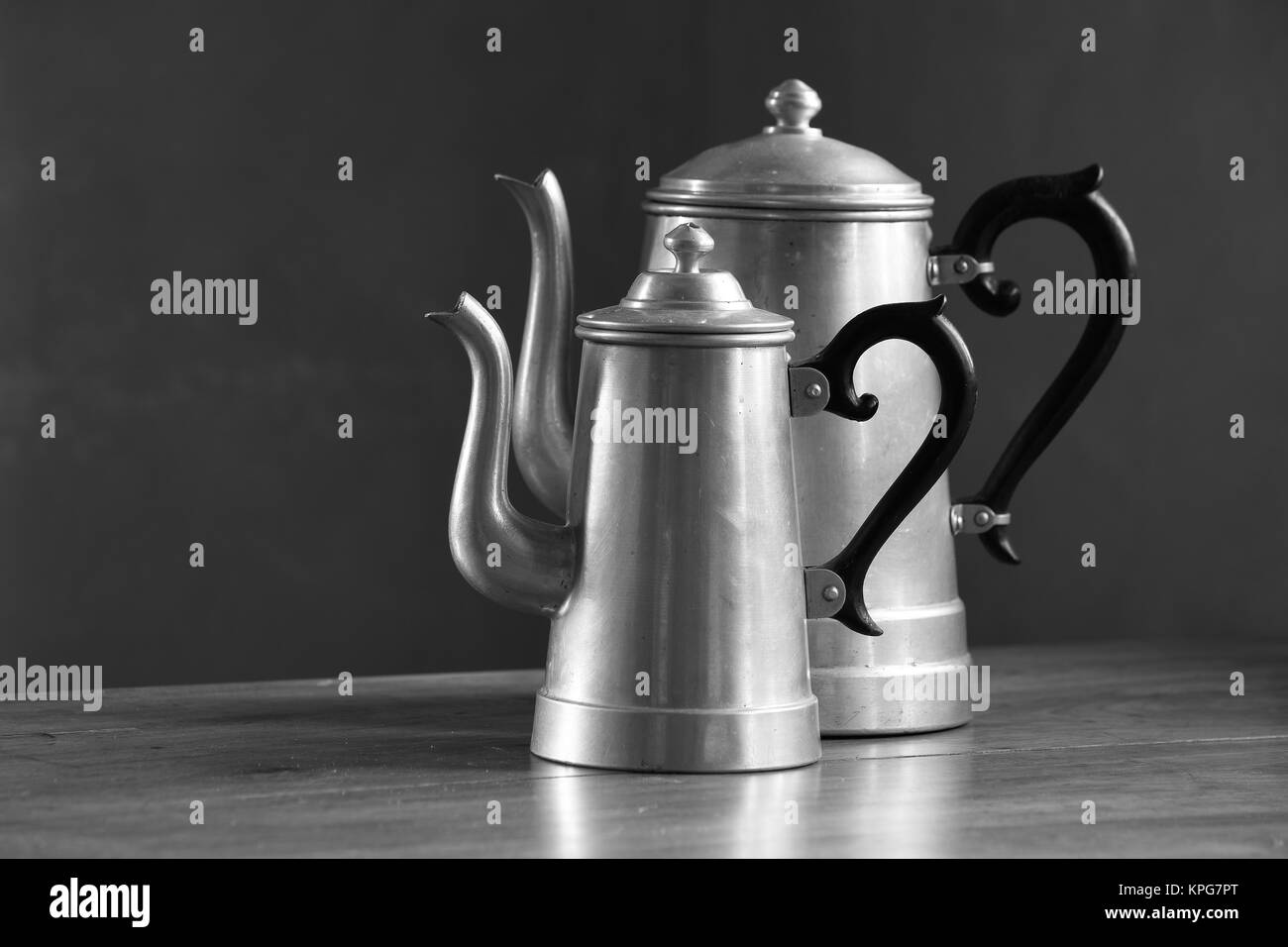 Old coffee pot made of aluminium Stock Photo Alamy