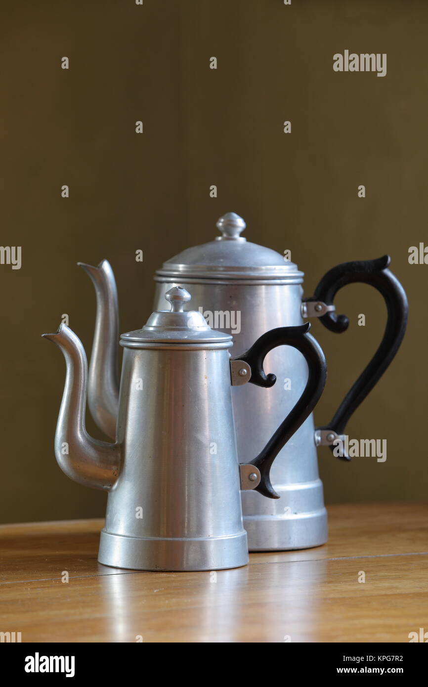 Old coffee pot made of aluminium Stock Photo Alamy