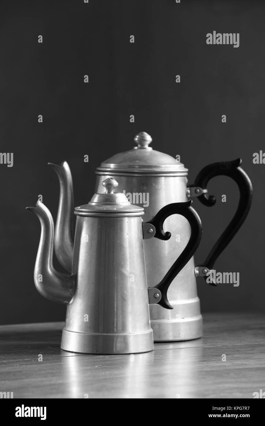 Old coffee pot made of aluminium Stock Photo Alamy
