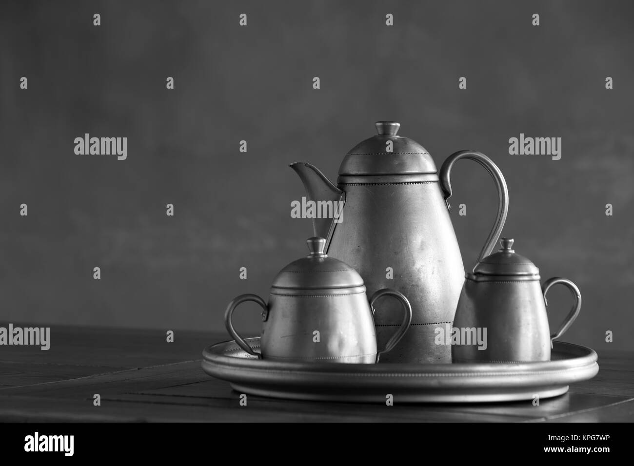 Old coffee pot made of aluminium Stock Photo Alamy