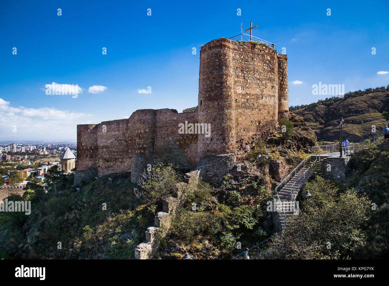 Narikala Fortress in Tbilisi city, Georgia, Europe. Stock Photo