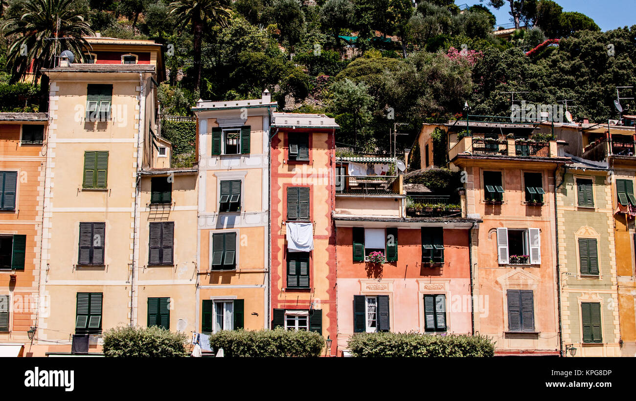Typical mediterranean house in Portofino, Liguria, Italy Stock Photo