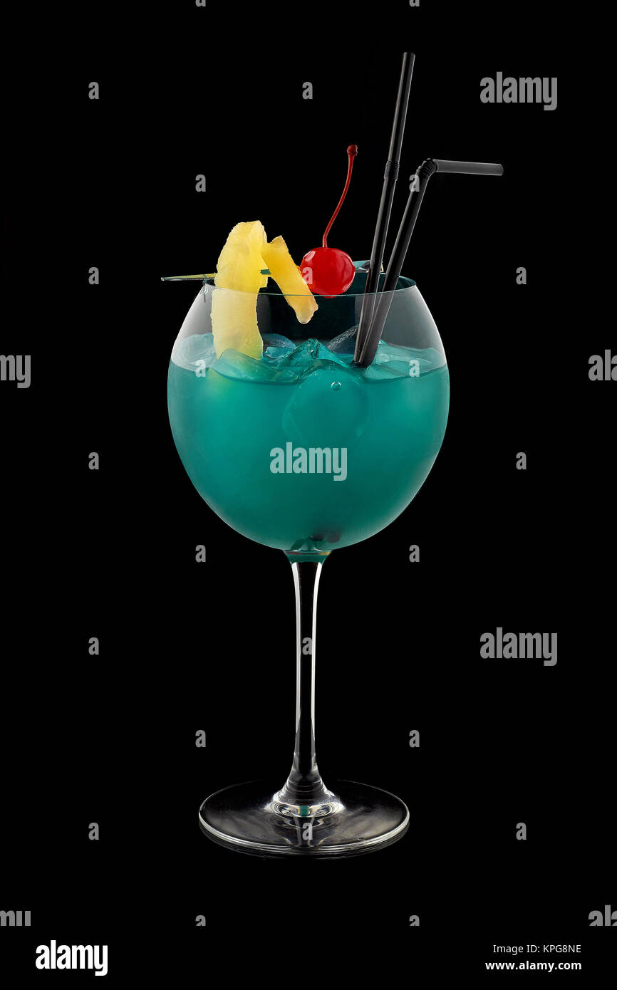 Blue Hawaii cocktail Stock Photo