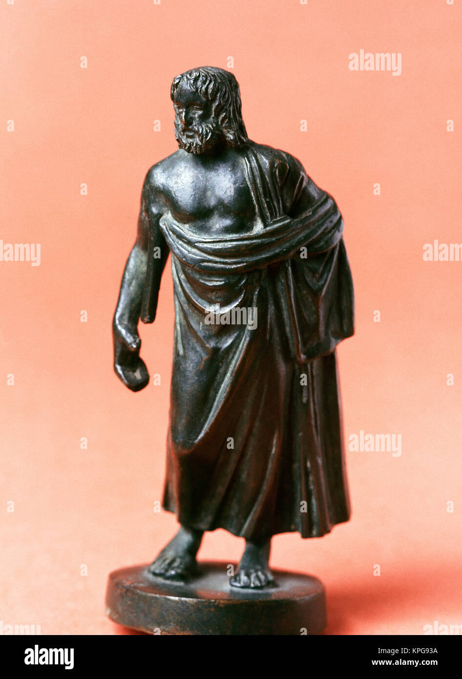 Statue of god of medicine Asclepius. Bronze. From Tarraco (Tarragona