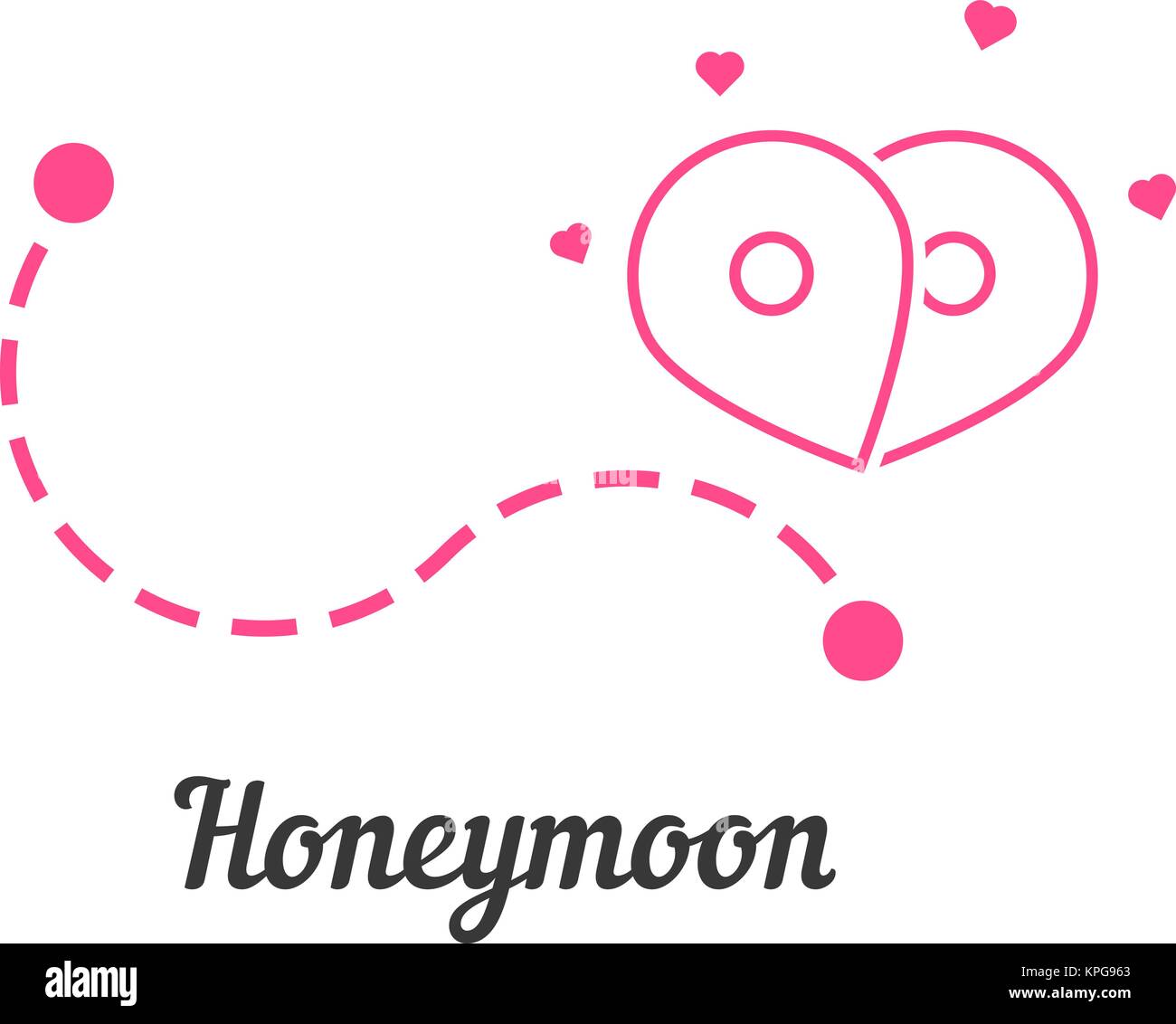 honeymoon with route and map pin Stock Vector Image & Art - Alamy