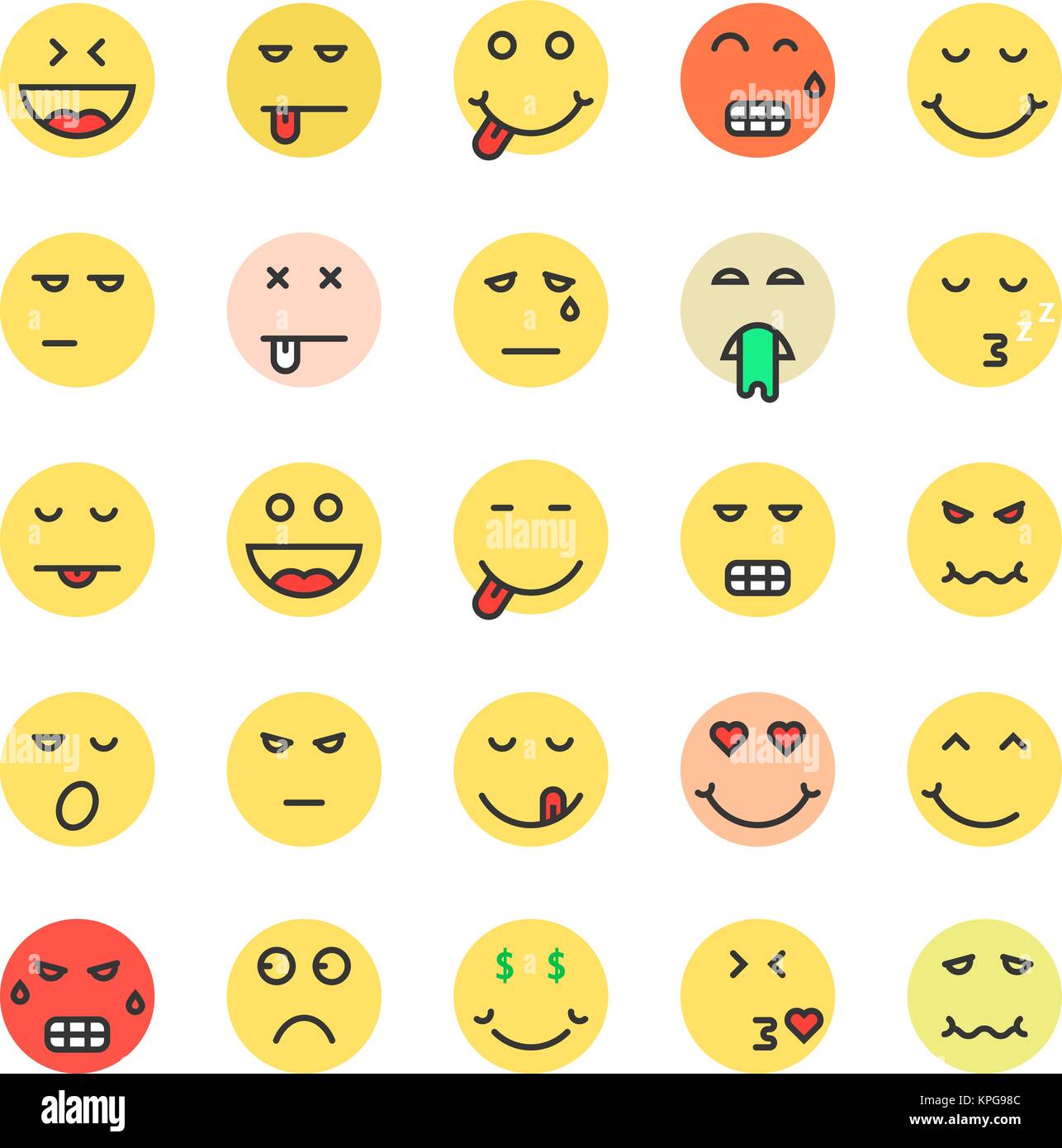 set of colored emoji icon Stock Vector Image & Art Alamy