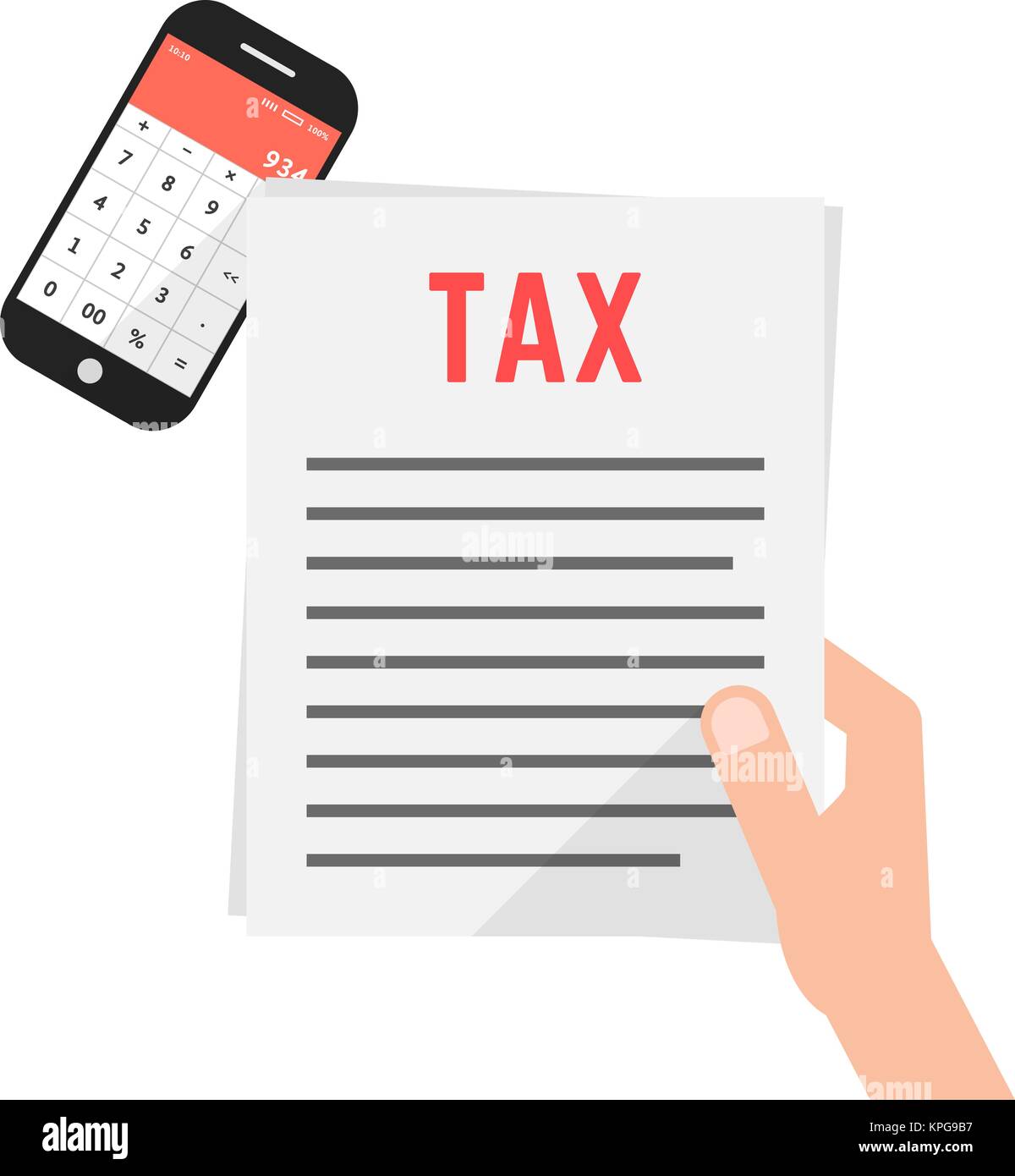 hand holding simple tax form with phone Stock Vector Image & Art Alamy